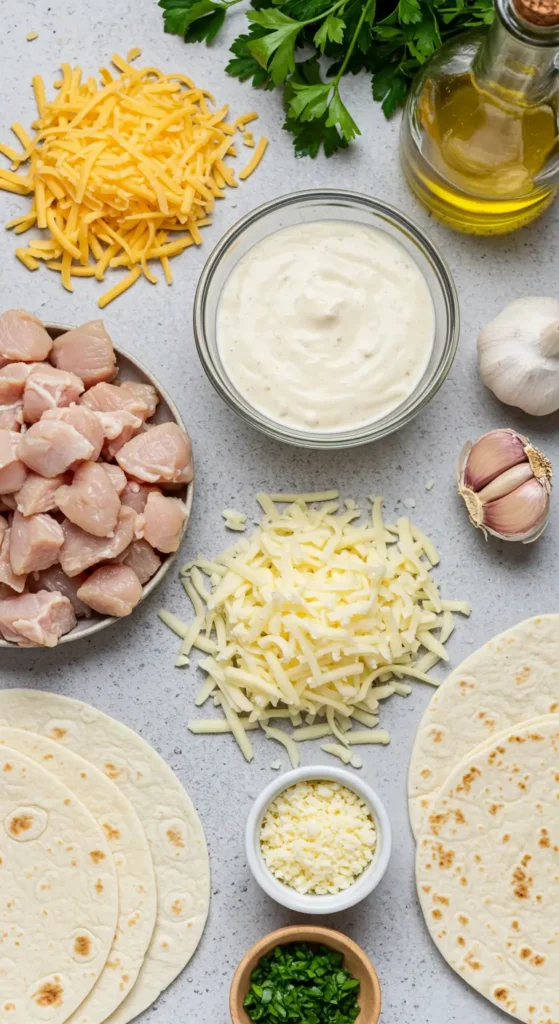 Cheesy Garlic Chicken Wraps
