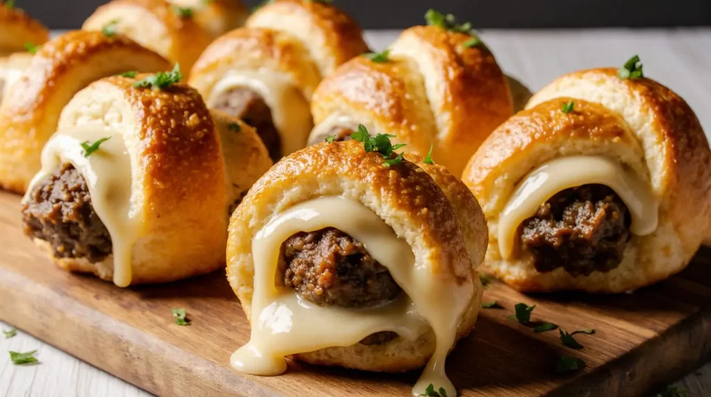 Garlic Butter Beef Cheeseburger Rollups