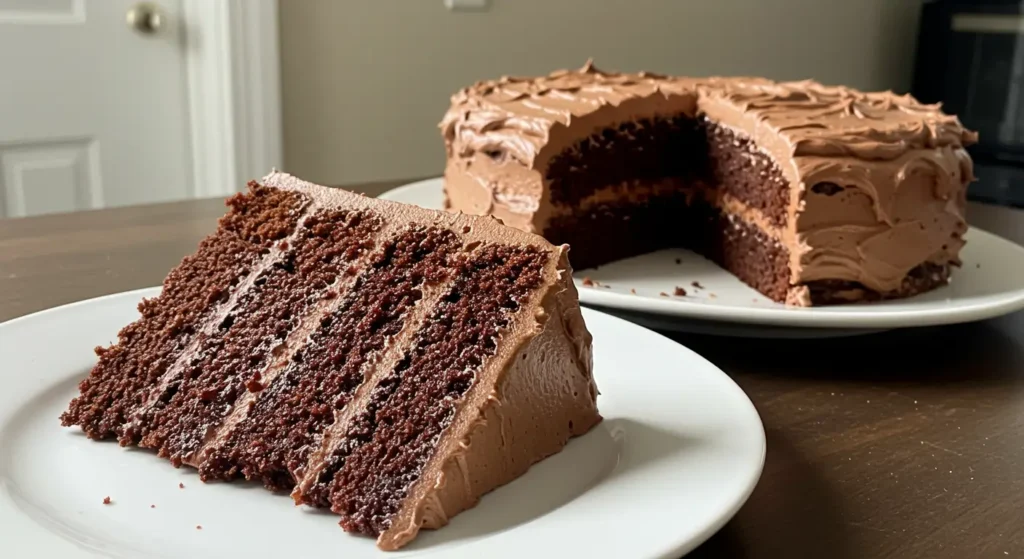 The Best Decadent Chocolate Cake with Chocolate Buttercream Frosting