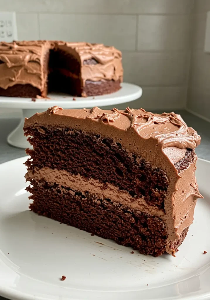 The Best Decadent Chocolate Cake with Chocolate Buttercream Frosting