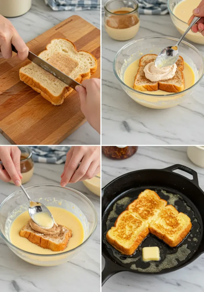 churro stuffed french toast with cinnamon sugar