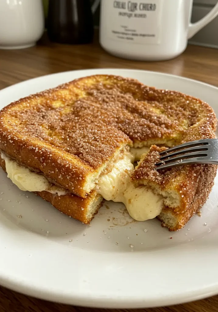 churro stuffed french toast with cinnamon sugar