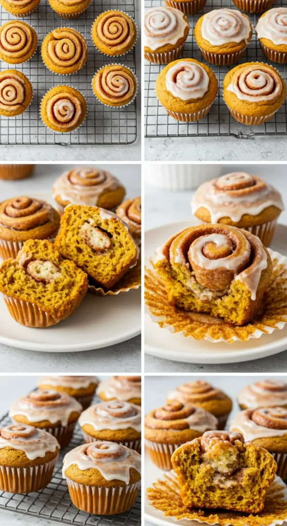 Pumpkin Cinnamon Roll Muffins