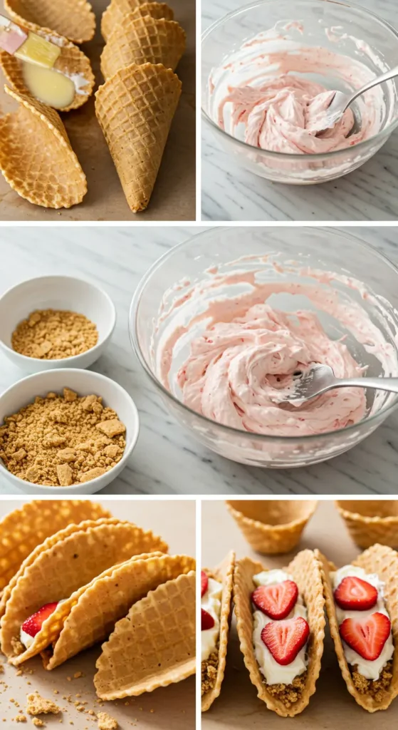 Strawberry Crunch Cheesecake Tacos