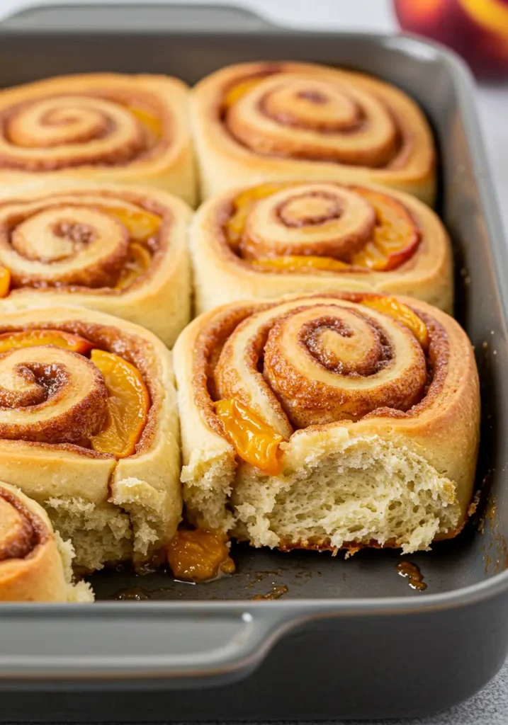 peach cobbler cinnamon rolls