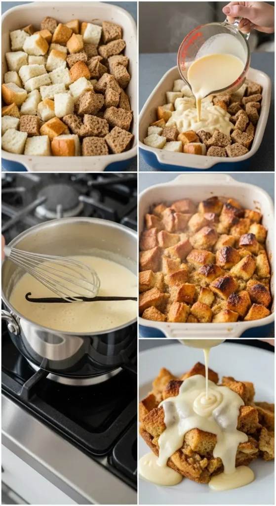 Bread Pudding with Vanilla Sauce