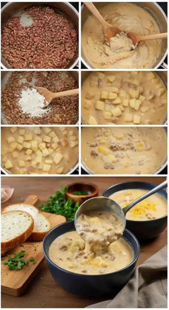 Cheesy Beef & Potato Soup