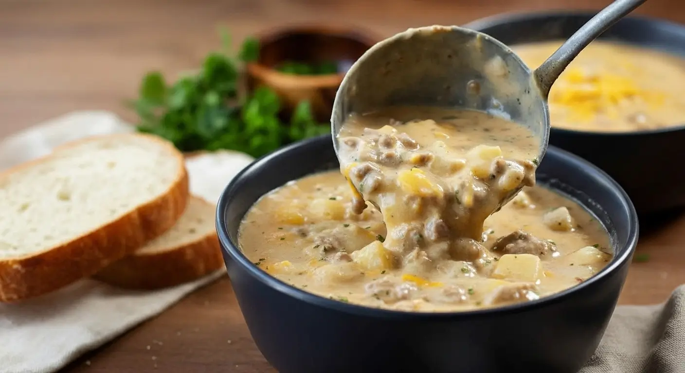 Cheesy Beef & Potato Soup