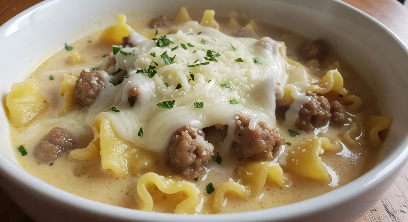 Creamy Alfredo Lasagna Soup