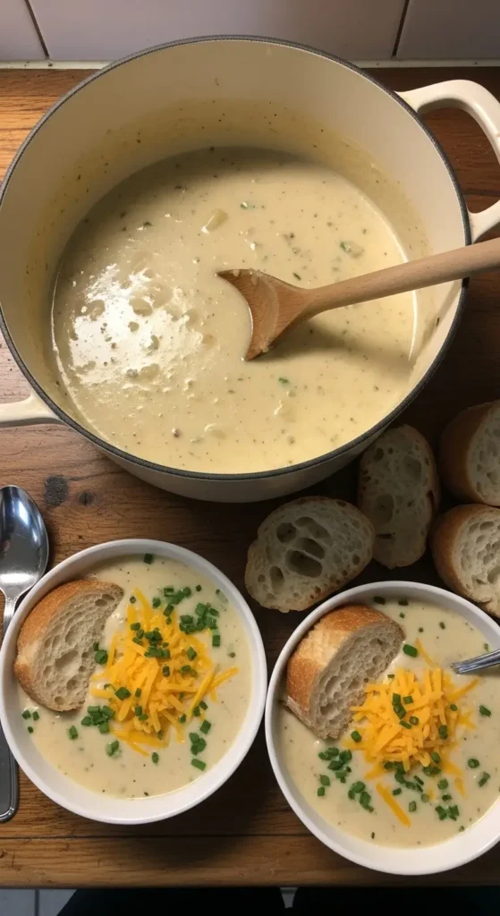 Garlic Cheddar Potato Soup