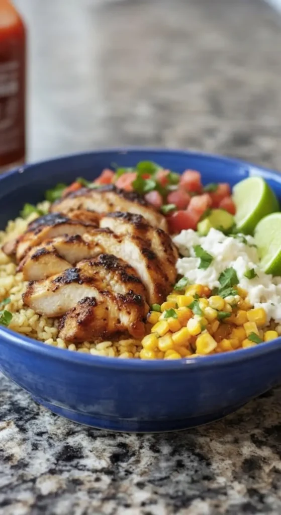 Street Corn Chicken Rice Bowl
