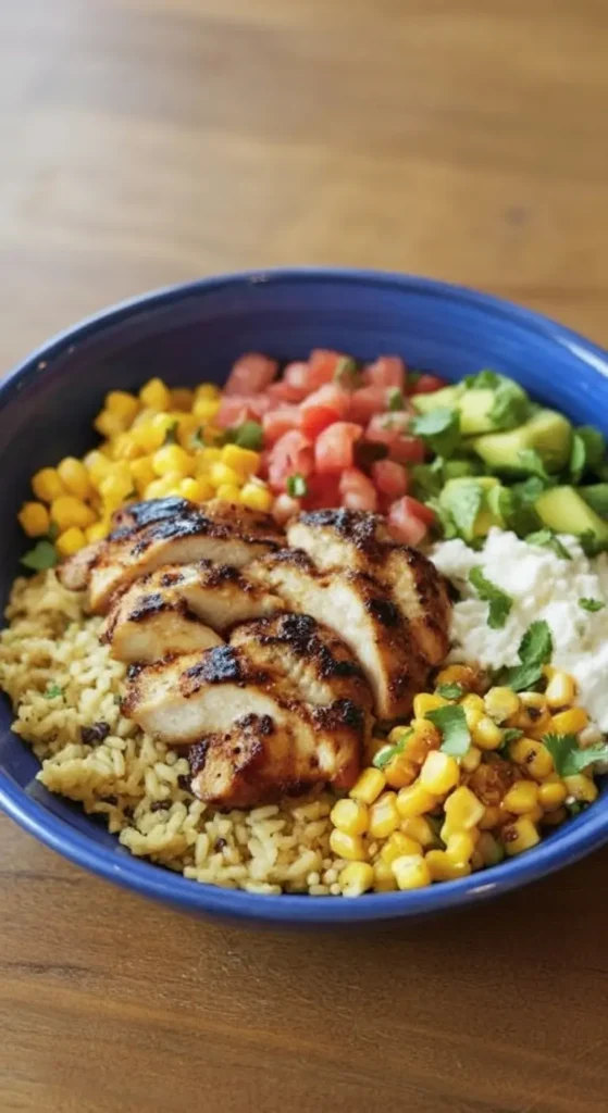 Street Corn Chicken Rice Bowl