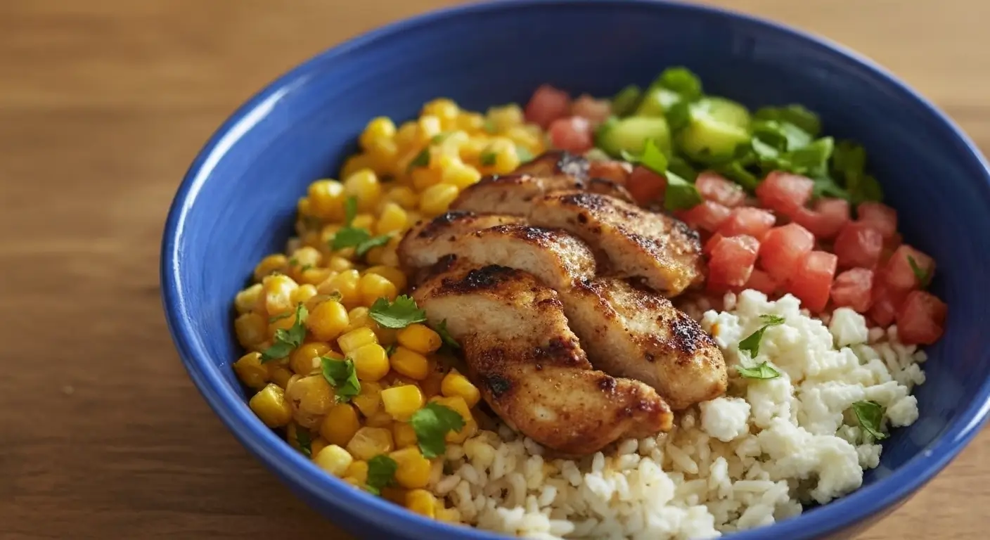Street Corn Chicken Rice Bowl