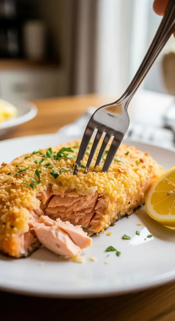 Crispy Parmesan Crusted Baked Salmon