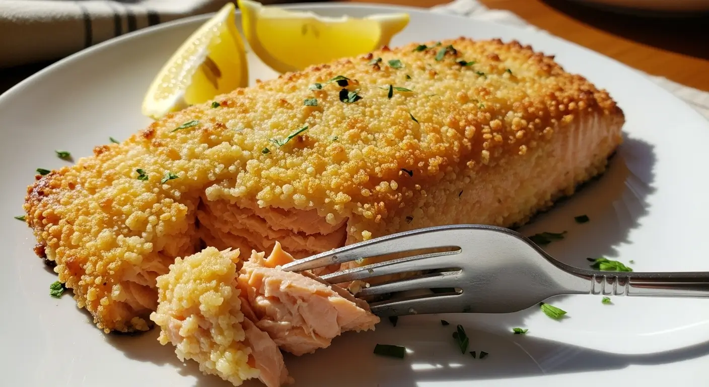 Crispy Parmesan Crusted Baked Salmon