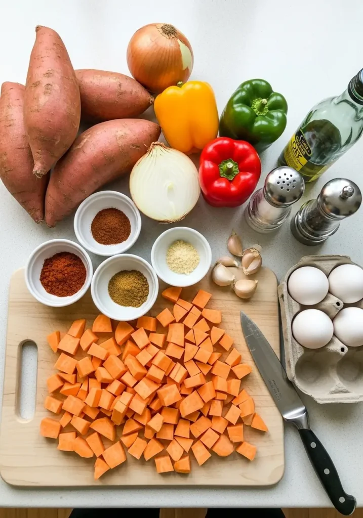 Sweet Potato Hash with Fried Eggs