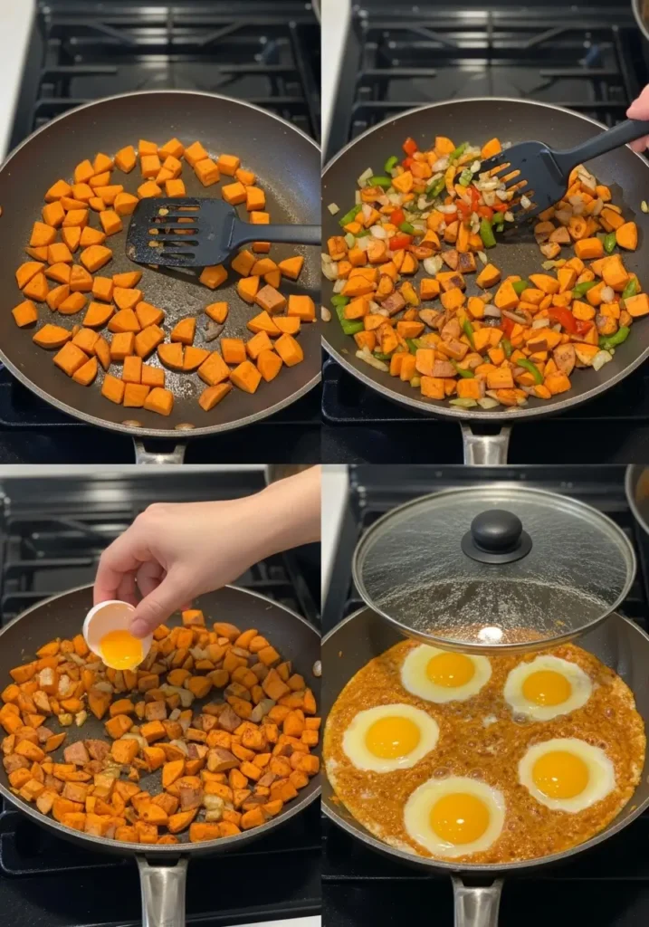 Sweet Potato Hash with Fried Eggs