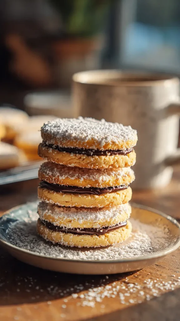 Hazelnut Shortbread Cookies with Nutella Ganache