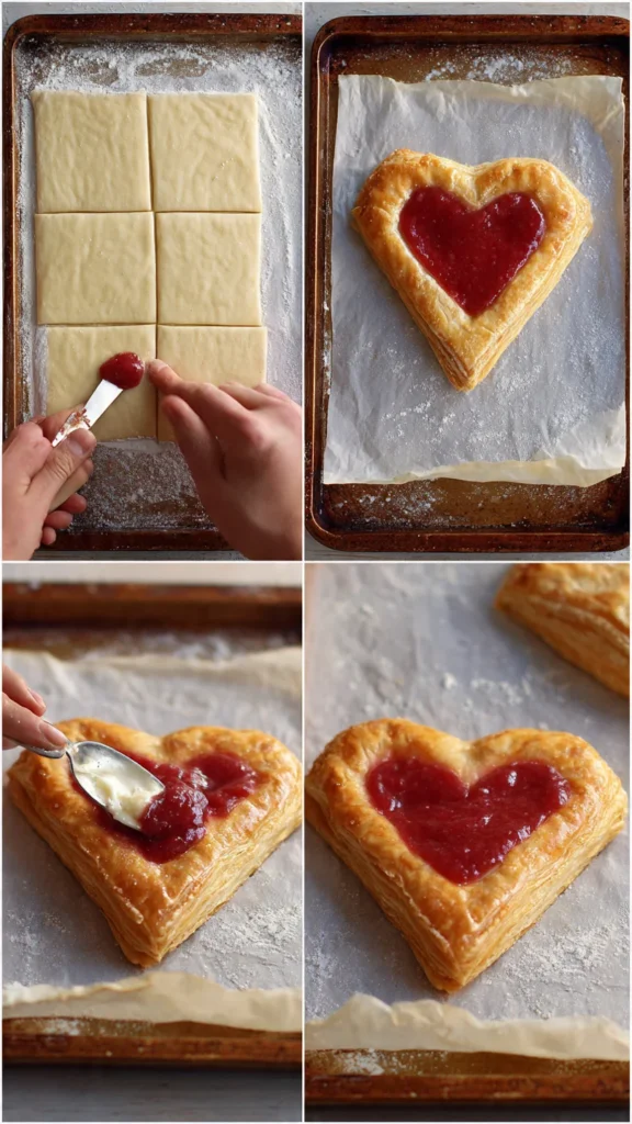 Strawberry Cream Cheese Heart Danishes