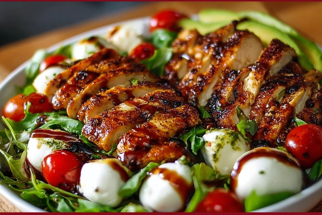 Baked Marinated Chicken Salad with Mozzarella and Balsamic Vinaigrette