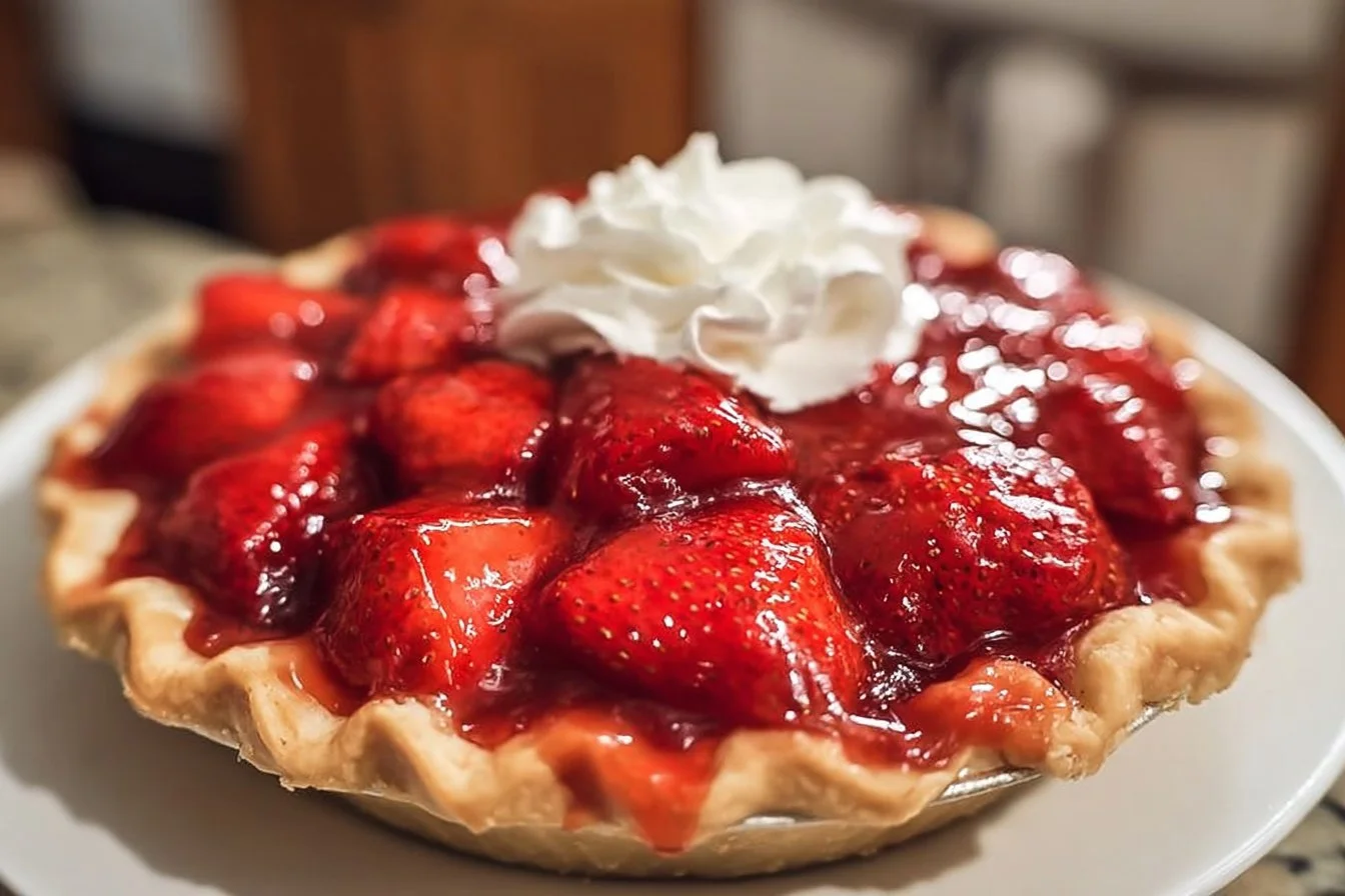 Big Boy Fresh Strawberry Pie with vibrant strawberries and flaky crust