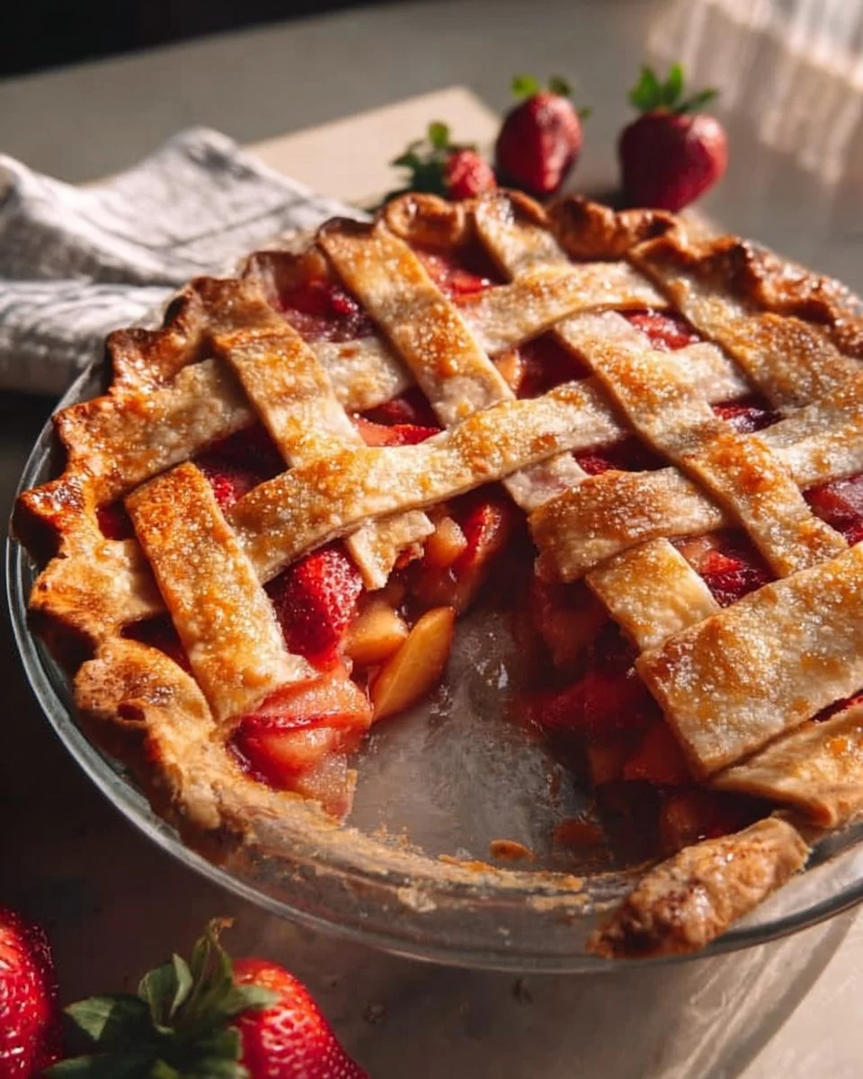 Brown Butter Strawberry Peach Pie
