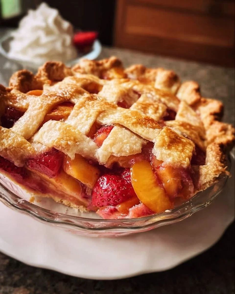 Brown Butter Strawberry Peach Pie