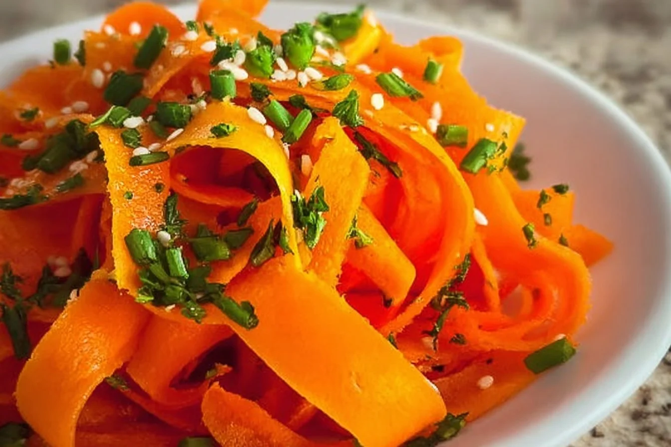 Delicious Carrot Ribbon Salad with vibrant carrot ribbons and fresh ingredients