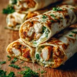 Cheesy Garlic Chicken Wraps filled with flavorful chicken and melted cheese