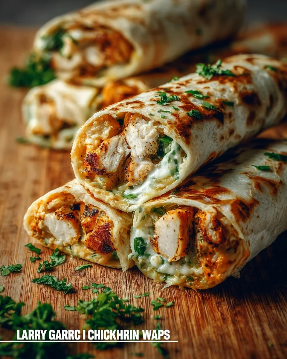 Cheesy Garlic Chicken Wraps