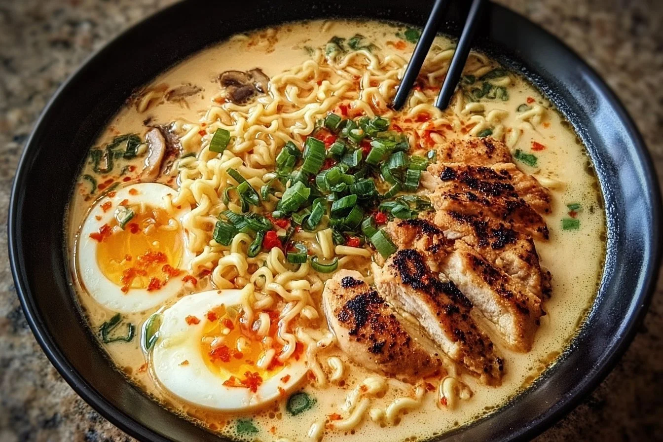 Creamy Garlic Chicken Ramen