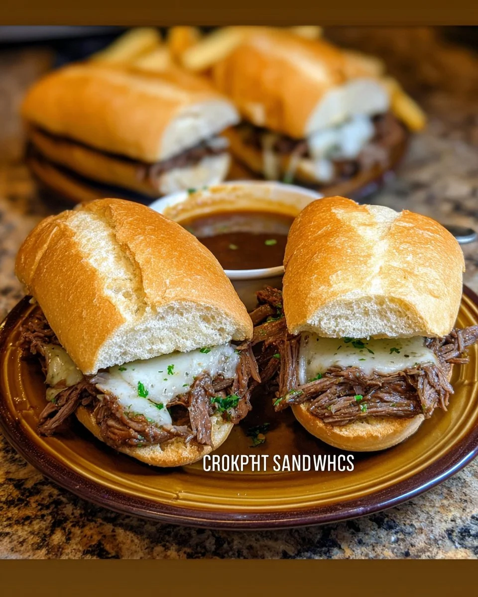 Crockpot French Dip Sandwiches