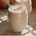 High-Protein Smoothie with fruits and protein powder in a glass