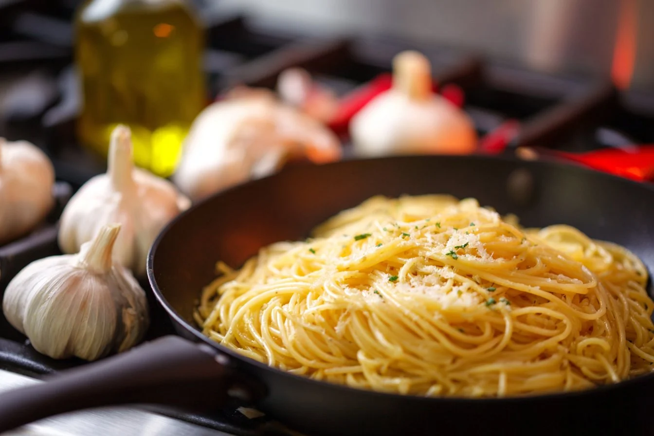 Italian Pasta with Garlic Olive Oil Sauce