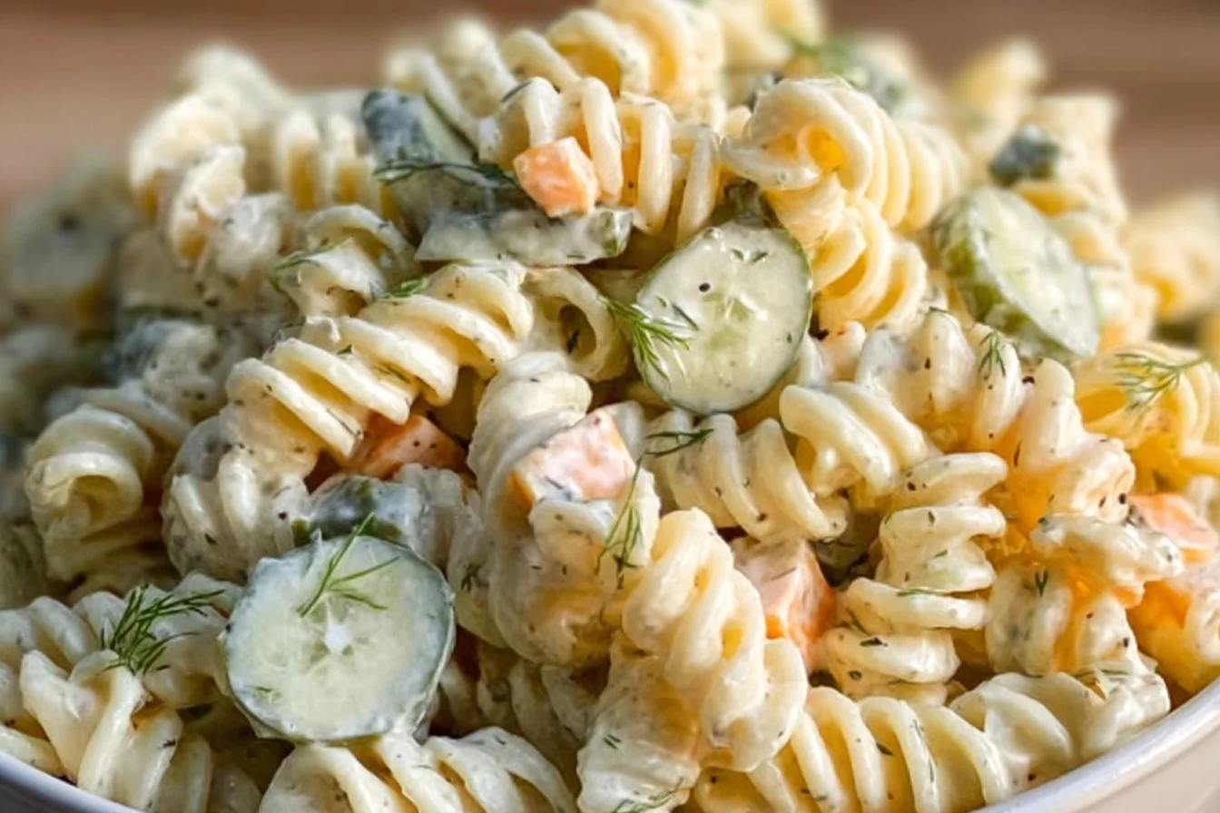 Pinterest image for dill pickle pasta salad recipe | Cold pasta salad recipes, Recipes, Pickle pasta salad recipe