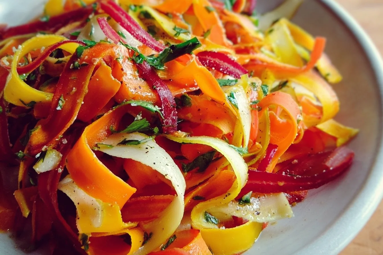 Rainbow Carrot Ribbon Salad