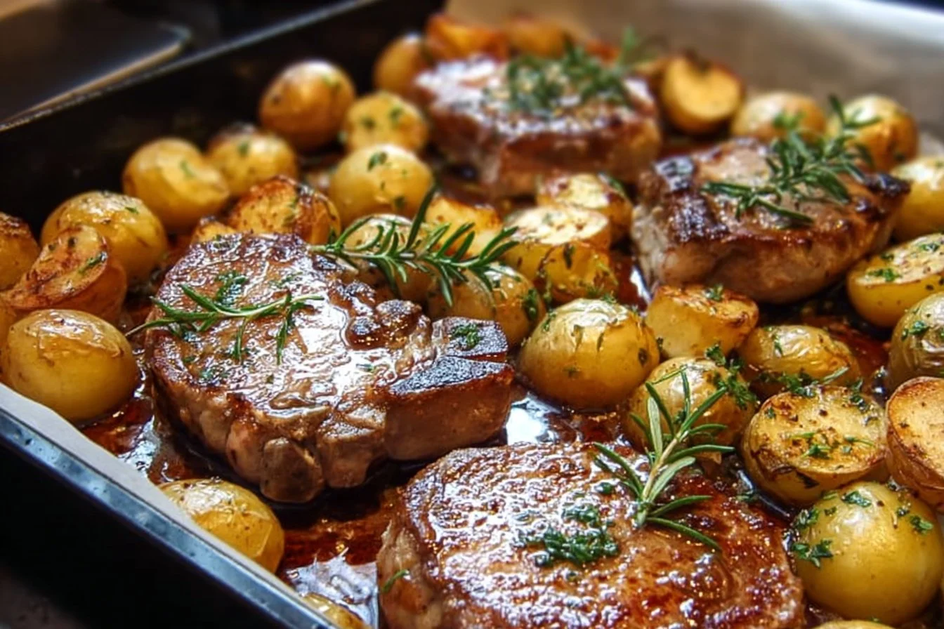 Sheet Pan Pork Chops and Potatoes