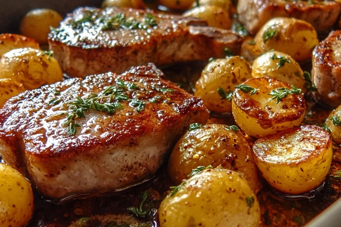 Sheet Pan Pork Chops and Potatoes