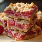 Delicious Strawberry Rhubarb Crumb Bars with a crumbly topping and vibrant filling