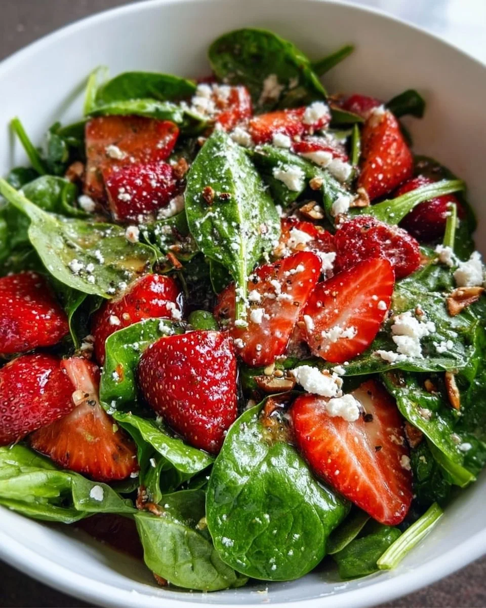 Strawberry Spinach Salad with Homemade Balsamic Vinaigrette