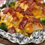 Chicken bacon ranch foil packets ready for a quick weeknight dinner.