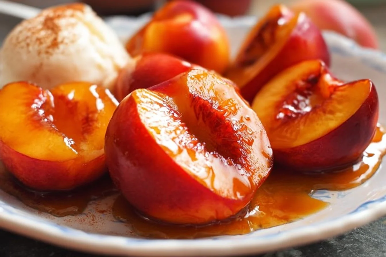 Baked Nectarines with Cinnamon Honey Sauce