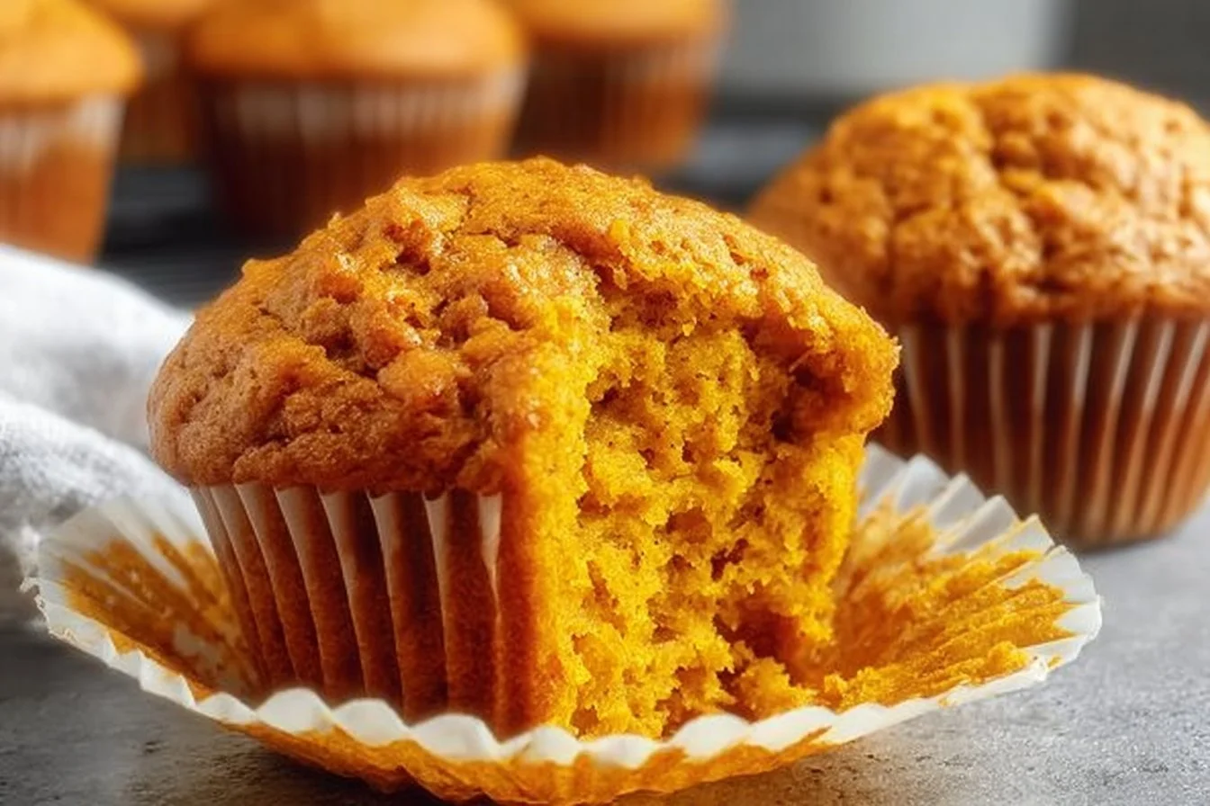 Healthy Greek Yogurt Pumpkin Muffins baked and ready to serve