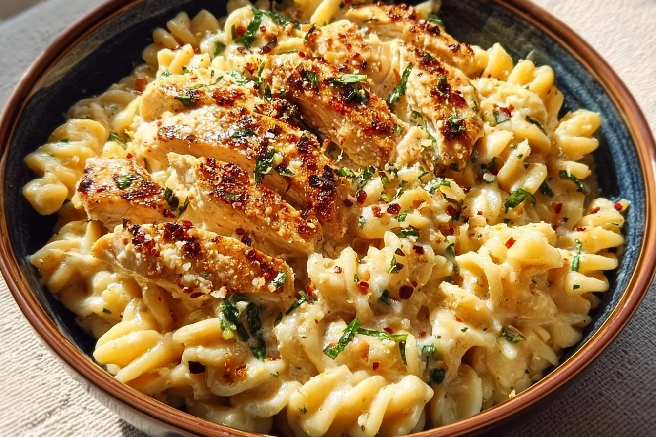 High Protein Garlic Parmesan Pasta Bowls (384 Cal + 36g Protein)