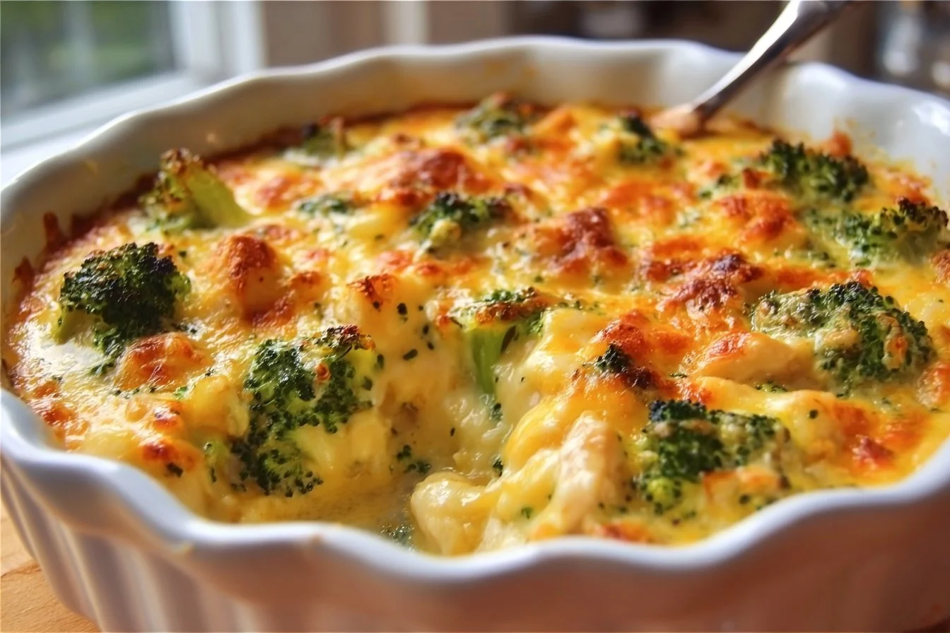 Keto Chicken Broccoli and Cheese Casserole