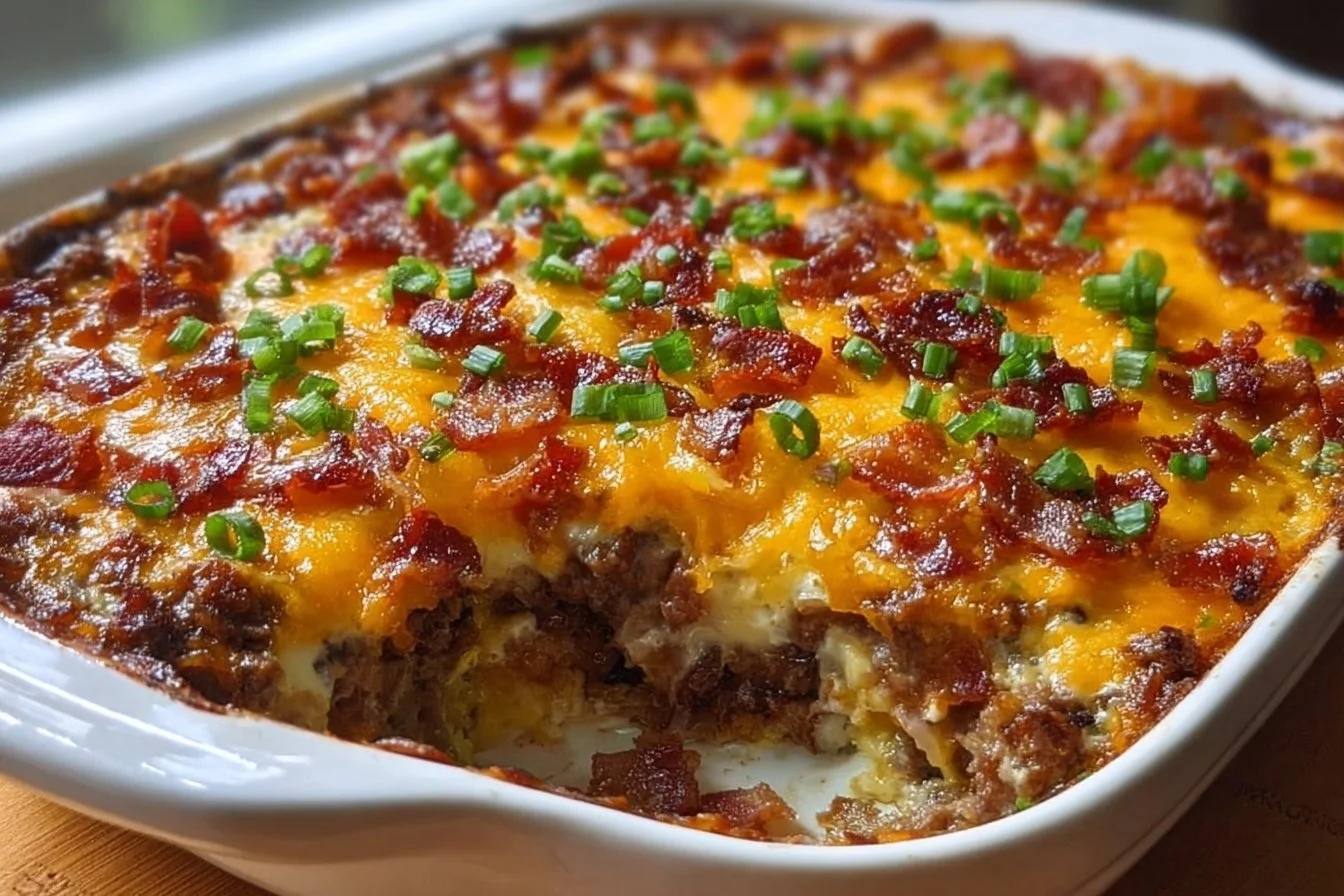 Low-Carb Bacon Cheeseburger Casserole – Easy Keto Family Dinner