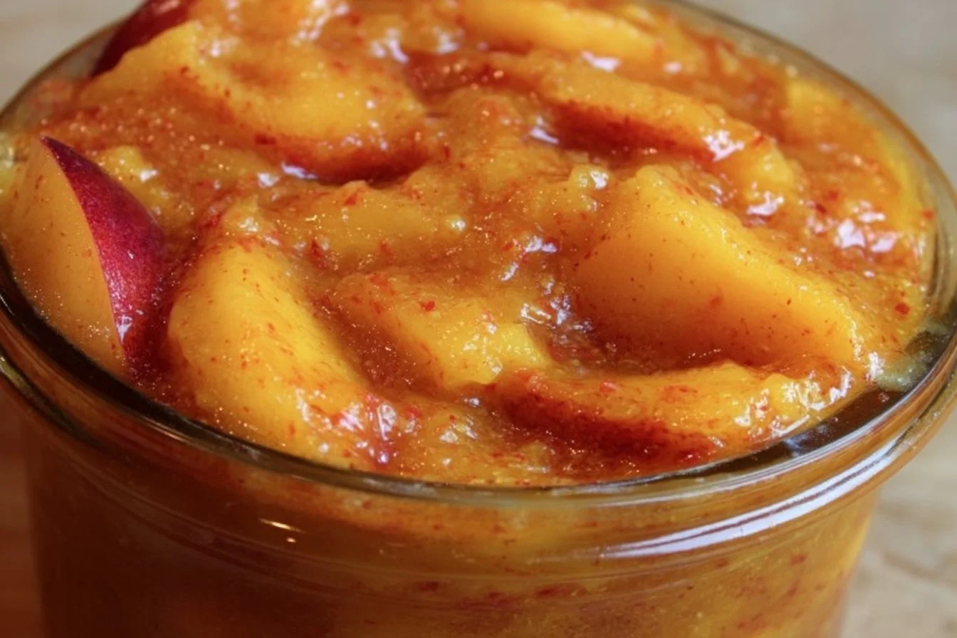 Homemade Nectarine Spice Butter spread on toast with spices