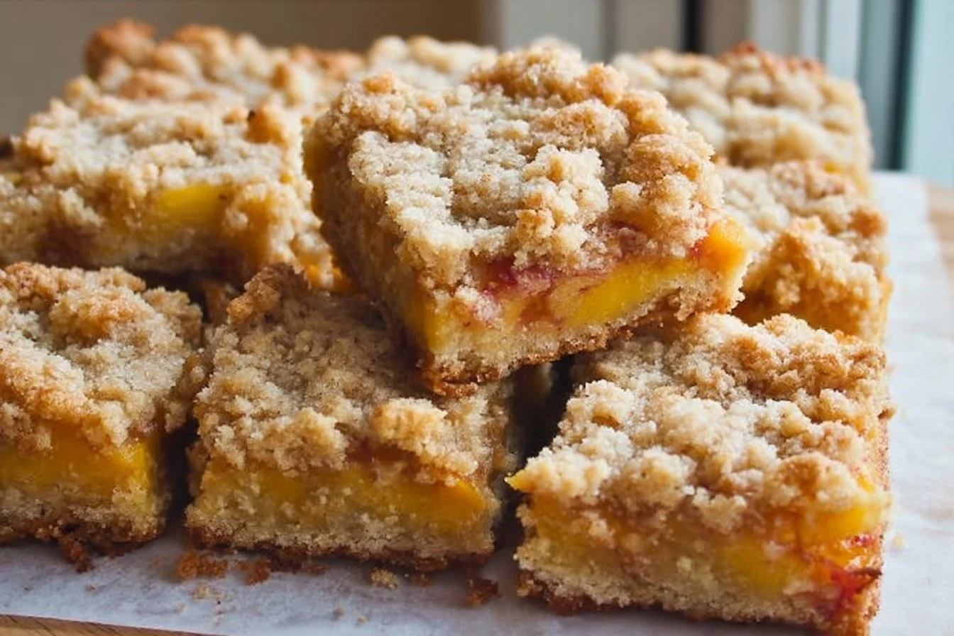 Peaches and Cream Crumble Bars