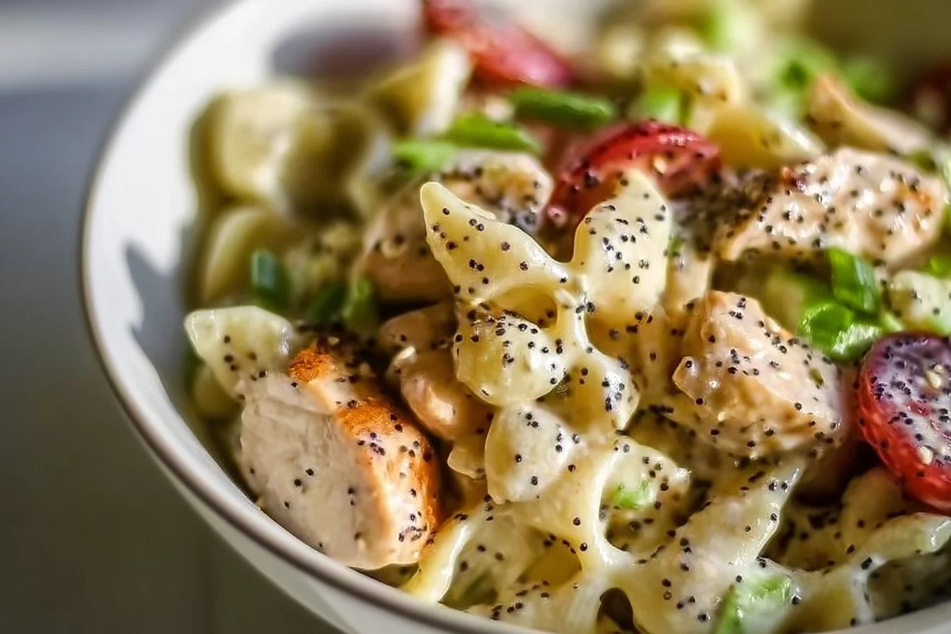 Poppy Seed Chicken Pasta Salad