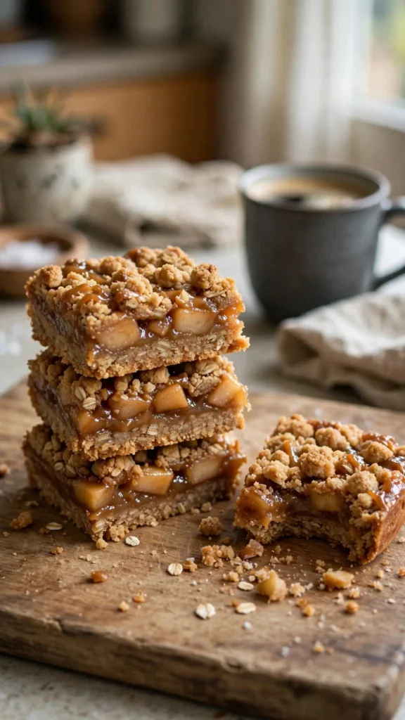 Easy Caramel Apple Bars with a Crumb Topping